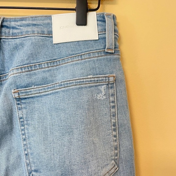 Jonathan Simkhai Standard River High Rise Fray Hem Jeans 31 12 Straight Light - Picture 6 of 10